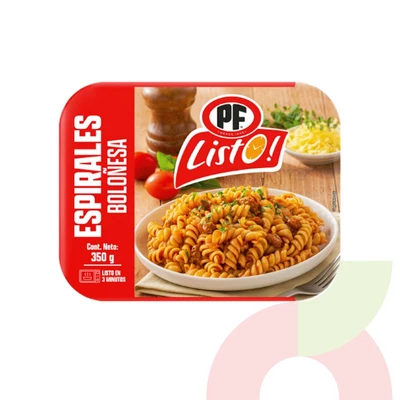 Espirales con Boloñesa PF Listo 350Gr