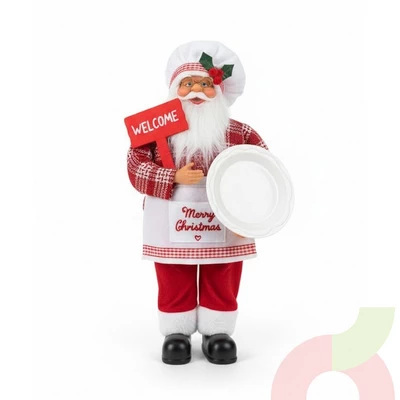 Figura Decorativa Viejito Pascuero Chef de Bienvenida