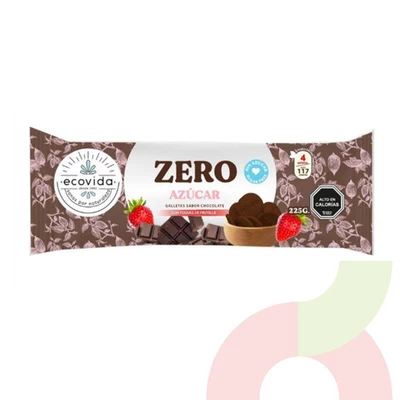 Galletas de Chocolate Rellenas de Frutilla Ecovida 225Gr