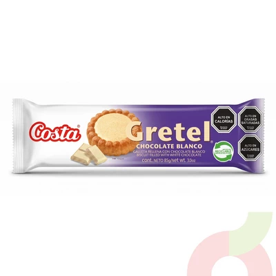 Galletas Chocolate Blanco Gretel Costa 85Gr
