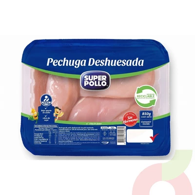 Bandeja Pechuga Deshuesada Super Pollo 850Gr 
