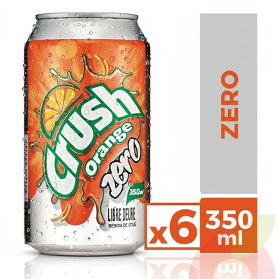 Pack Lata Zero Orange Crush 350Cc 6 Unidades