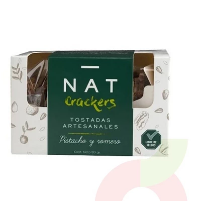 Nat Crackers Pistacho y Romero 80Gr  