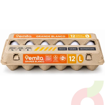 Huevos Blanco Grande Yemita 12 Unidades