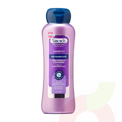 Shampoo Restauración Hialurónico Colágeno Cabello Deshidratado Simonds 410Ml