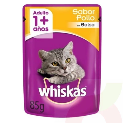 Sobre sabor Pollo en salsa Whiskas 85Gr Adulto