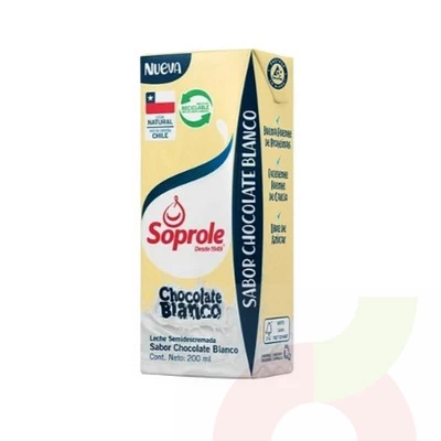 Leche Semidescremada Chocolate Blanco Soprole 200 Cc