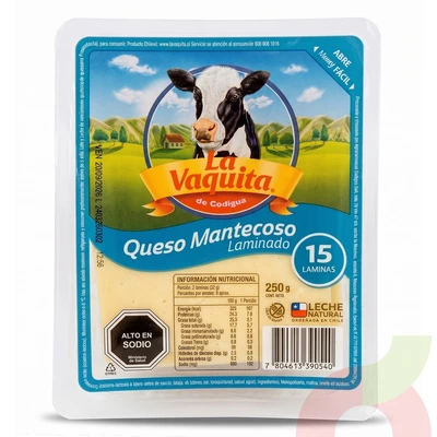 Queso Mantecoso Laminado La Vaquita 250Gr
