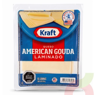 Queso American Gouda Laminado Kraft 200Gr