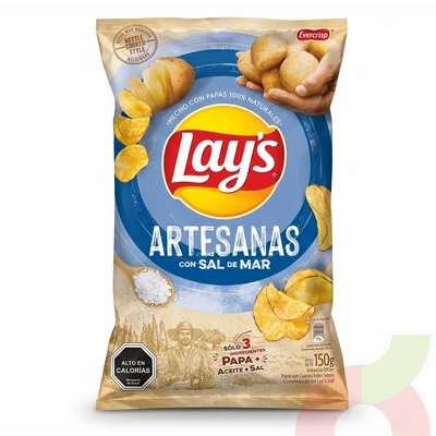 Papas Artesanas Sal de Mar Lays 150Gr