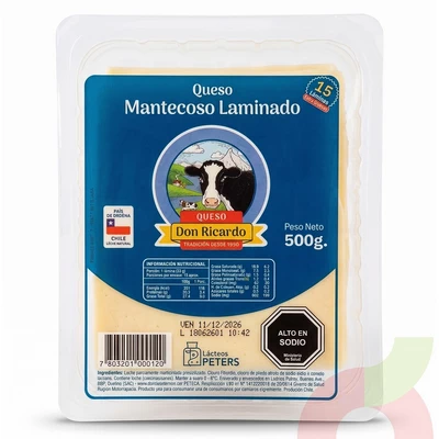 Queso Mantecoso Laminado Don Ricardo 500Gr