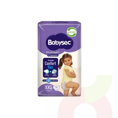 Pañales Premium Babysec XXG 14 Unidades