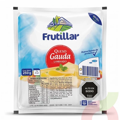 Queso Gauda Laminado Frutillar 250Gr 