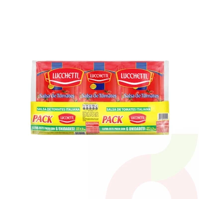 Salsa de Tomate Lucchetti Pack de 6x200Gr