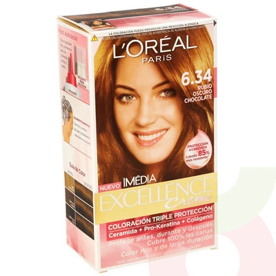 Tintura Pelo Excellence Creme 6.34 Rubio Oscuro Chocolate L´oréal