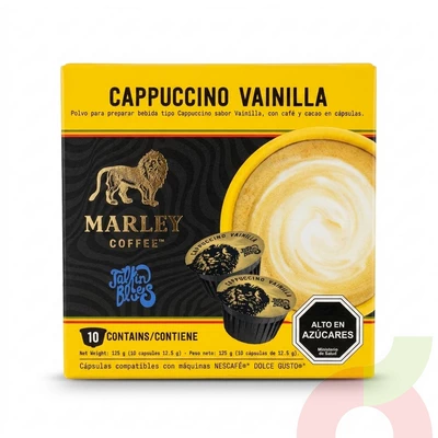 Cápsulas Cappuccino Vainilla Marley 125Gr 10 Unidades