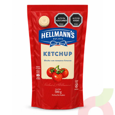 Doypack Ketchup Hellmanns 500Gr