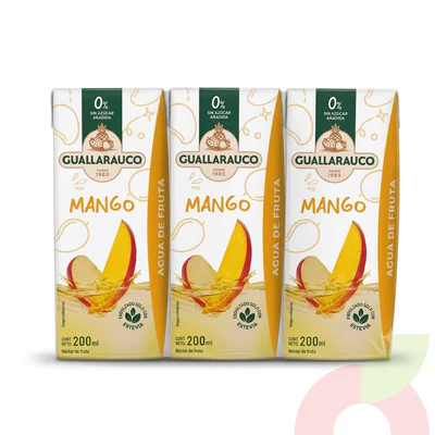 Agua de Fruta Mango Guallarauco 200Ml 3 Unidades