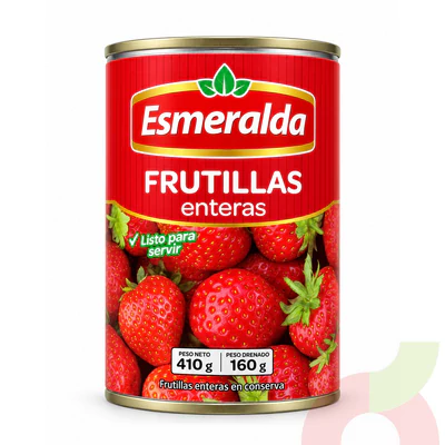 Frutillas Enteras Esmeralda 410Gr - 160Gr Drenado