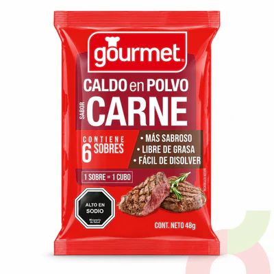 Caldo Carne Gourmet 48Gr 6 Unidades