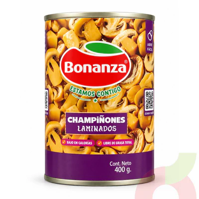 Champiñones Laminados Bonanza 400Gr - 230Gr Drenado