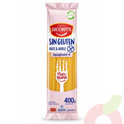Spaghetti N°5 Sin Gluten Lucchetti 400Gr