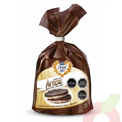 Galletas de Arroz con Chocolate Arcor 167Gr