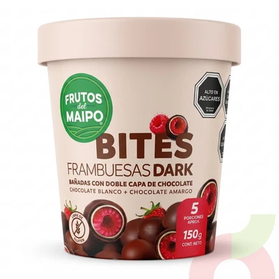 Bites Frambuesa Dark Frutos del Maipo 150Gr