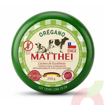 Queso Especiado Orégano Matthei 250Gr