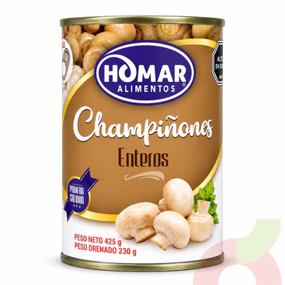 Champiñones Enteros Homar 425Gr - 230Gr Drenado