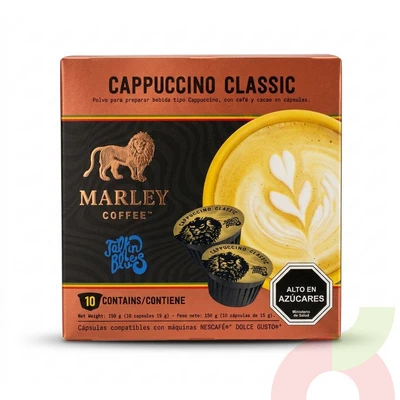 Cápsulas Cappuccino Classic Marley 150Gr 10 Unidades