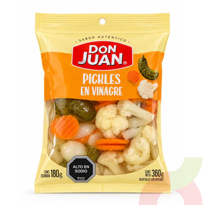 Pickles en Vinagre Don Juan 360Gr - 180Gr Drenado