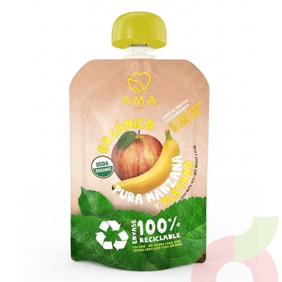  Puré Orgánico Manzana & Plátano Ama 90Gr