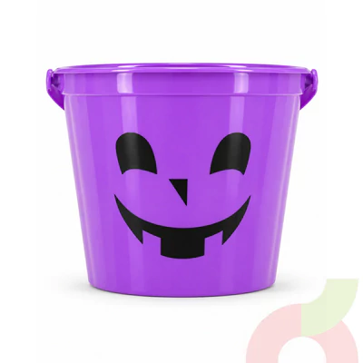 Balde Morado Halloween 15Cm 1 Unidad