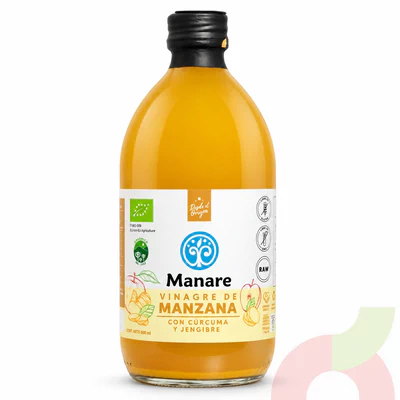 Vinagre Manzana con Cúrcuma & Jengibre Manare 500Ml