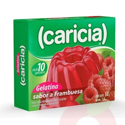 Gelatina Frambuesa Caricia 50Gr