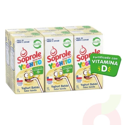 Pack Yogurt Batido Sabor Vainilla Soprole 115 Gr 
