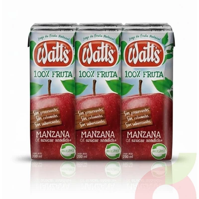 Pack Jugo 100% Manzana Watts 200Cc 6 Unidades