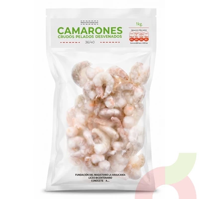 Camarones Crudos Pelados Desvenados 36/40 1Kg