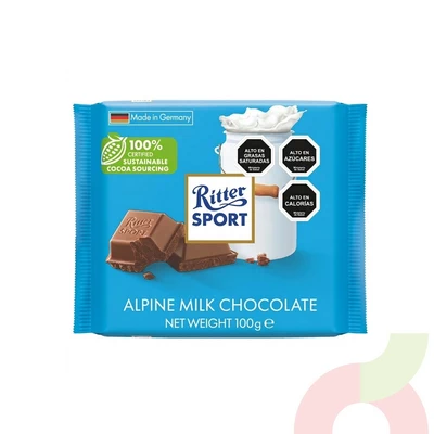Chocolate Alpine Milk Ritter Sport 100Gr