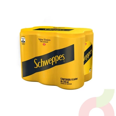 Pack Agua Tónica Sin Azúcar Schweppes 310Cc 6 Unidades