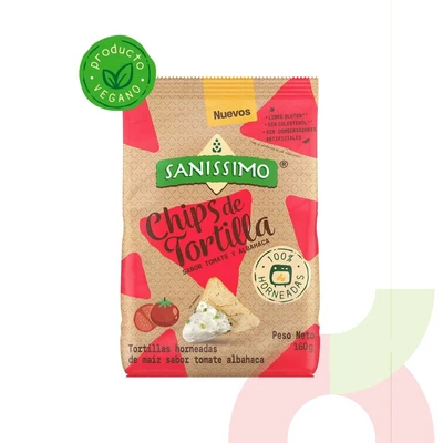 Chips de Tortilla Tomate y Albahaca Sanissimo 160Gr