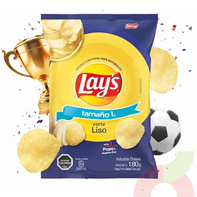 Papas Fritas L Corte Liso Lays 180Gr