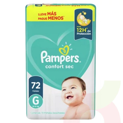 Pañales Pampers Comfort Sec G 72 Unidades