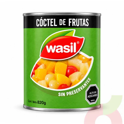 Cóctel de Frutas Wasil 820Gr - 460Gr Drenado
