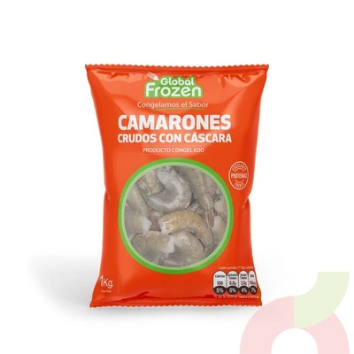 Camarones Crudos con Cáscara Global Frozen 1Kg