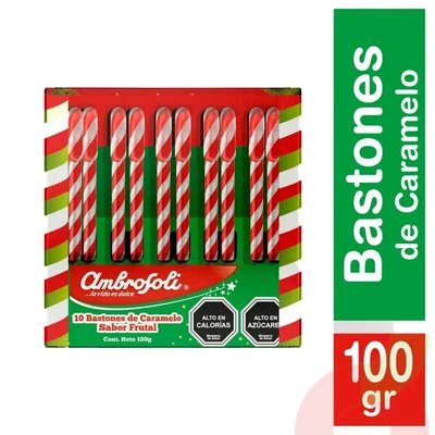 Bastones de  caramelo Ambrosoli 10 Unid