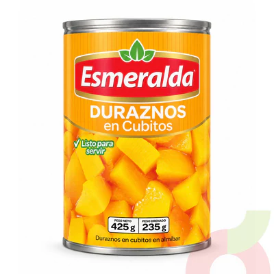Duraznos en Cubitos Esmeralda 235Gr Drenado