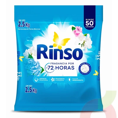 Detergente en Polvo Hortensias Rinso 2.5Kg 