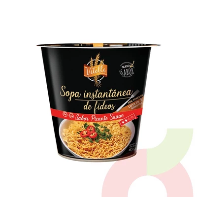 Sopa Instantánea Pollo Picante Suave Vitelli 65Gr